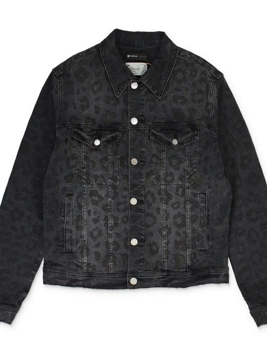 Ralph Lauren Purple Label Other - Men's Black Leopard-Print Denim Jacket